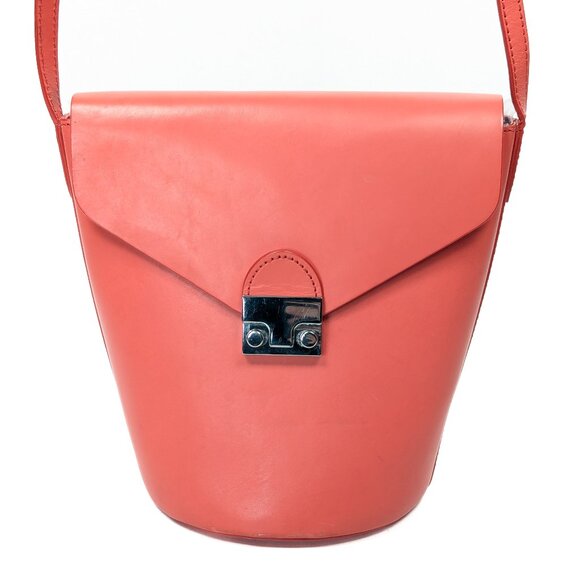 LOEFFLER RANDALL Leather Flap Bucket Shoulder Bag